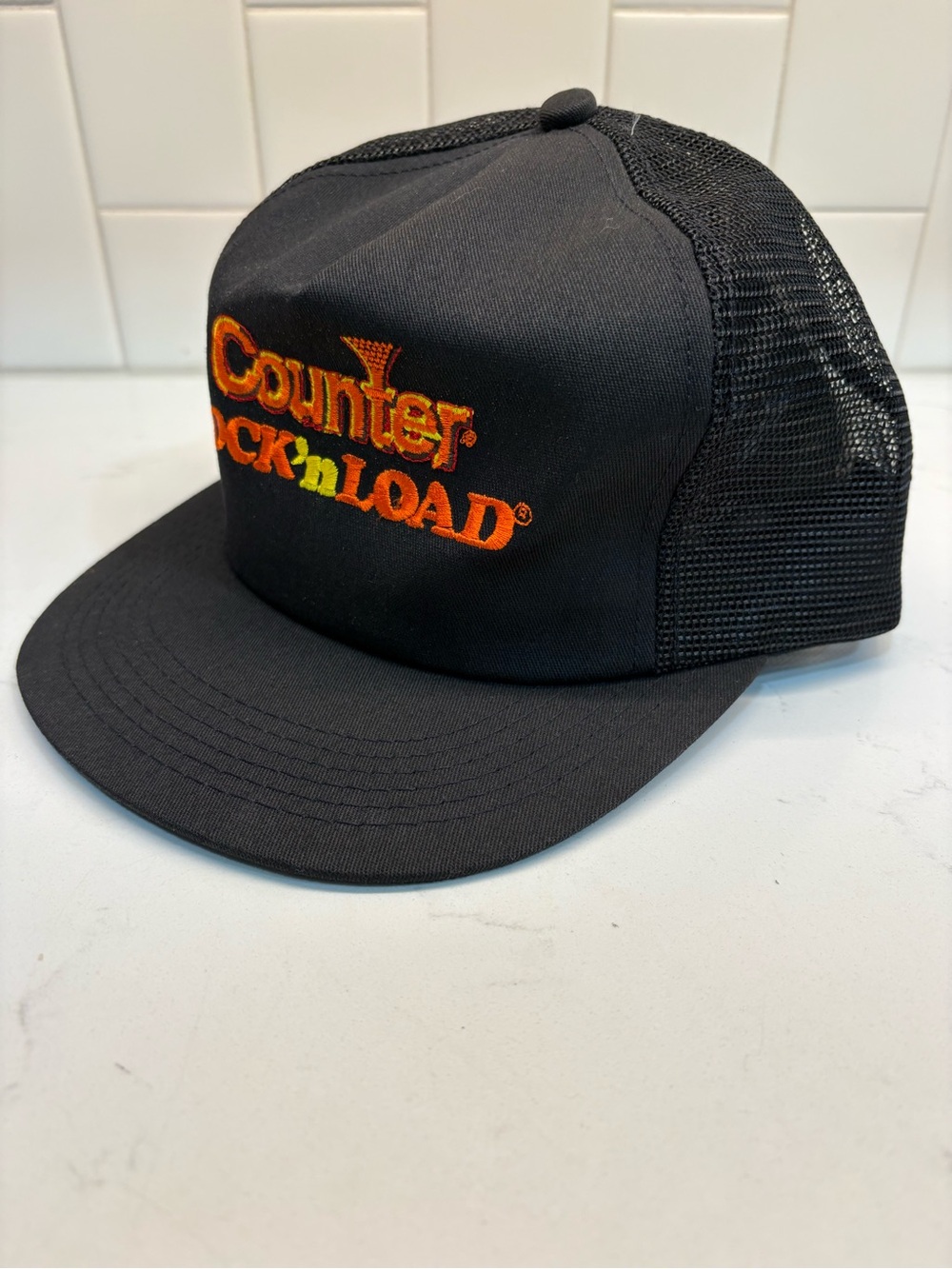 Vintage K-Products Counter Lock 'N Load Trucker Hat Snapback USA Made Black⁠